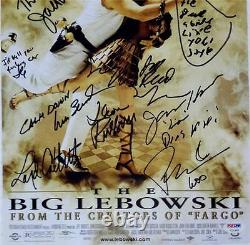 The Big Lebowski Cast Signé 11x17 Affiche Du Film Photo Jeff Bridges Auto Psa Coa