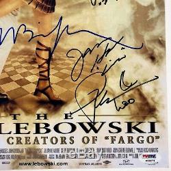 The Big Lebowski Cast Signé 11x17 Affiche Du Film Photo Psa Coa Loa Jeff Bridges