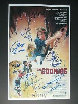 The Goonies Cast Signed 11x17 Photo Josh Brolin Sean Austin +7 Dc/coa (rare)