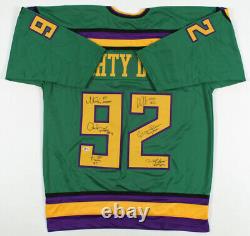 The Mighty Ducks 90s Disney Movie Cast Signé Hockey Jersey Collectible XL + Coa
