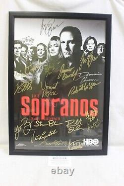 The Sopranos 2nd Season Cast Signé Film / Affiche Tv 34.25 X 24 Avec Coa