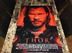 Thor Stan Lee Chris Hemsworth Tom Hiddleston Cast A Signé Une Affiche De Cinéma 1-feuille +