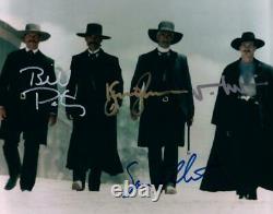 Tombstone Cast Bill Paxton Sam Elliott +2 Signé 8x10 Photo Autographiée Pic Coa