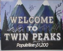 Twin Peaks Canvas 9 Cast Signé Coa David Lynch Kyle Maclachlan Goaz Robertson