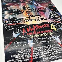 Un cauchemar sur Elm Street 4 Dream Master affiche signée par le casting 11x17 Beckett