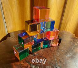 Vasa Mihich Original 1984 Cast Acrylic Cube Sculptures / Ensemble De 10