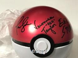 Veronica Taylor Pokemon Cast X4 Signé Pokeball En Personne Autographe Jsa Coa