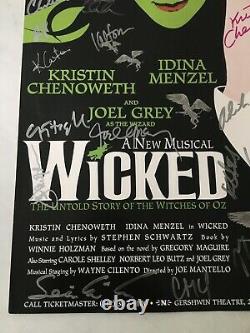 Wicked Originale Broadway Cast Affiche Signée Menzel Idina Kristin Chenoweth