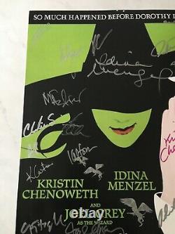 Wicked Originale Broadway Cast Affiche Signée Menzel Idina Kristin Chenoweth
