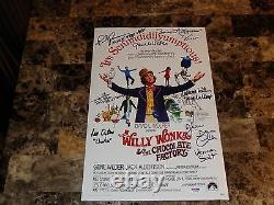 Willy Wonka & Cast Chocolate Factory + 7 Signé Affiche Du Film Gene Wilder Psa