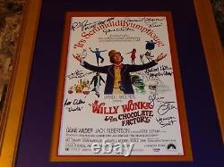 Willy Wonka & Cast Chocolate Factory + 7 Signé Affiche Du Film Gene Wilder Psa