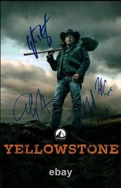 Yellowstone Cast Signé 11x17 Miniposter Signé Par 4 Rip