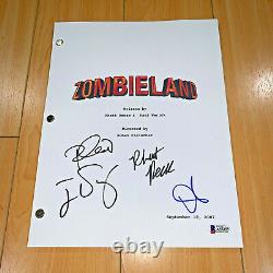 Zombielande Signée Scripte De Movie Par 4 Cast Jesse Eisenberg & Emma Stone Avec Coa