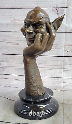 Œuvre originale signée en fonte à chaud par Juno Gnomes Statue en bronze de qualité musée
